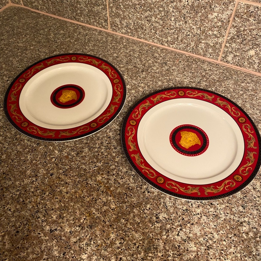 Versace Red and Gold Medusa Dinnerware Set